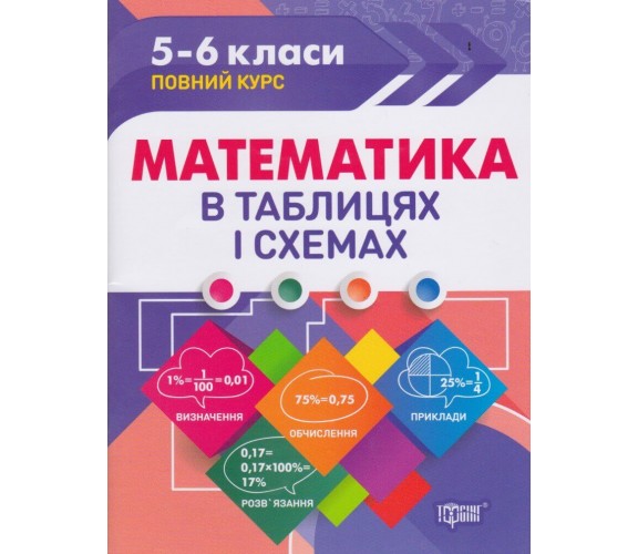 Математика в таблицах и схемах 5-6 класс (подготовка ДПА (ЗНО) авт. Каплун изд. Торсинг