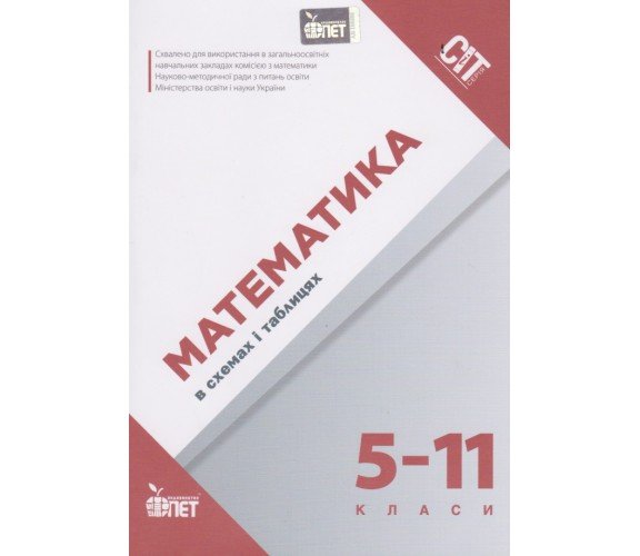 Математика в таблицах и схемах 5-11 класс (подготовка ДПА (ЗНО) авт. Каплун изд. БЭТ купити
